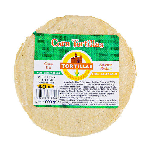 Tortillas de maíz de 15 cm en paquete de kilo 1 kg