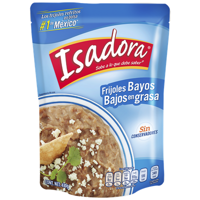 Frijoles bayos refritos sin grasa Isadora de 430 gr