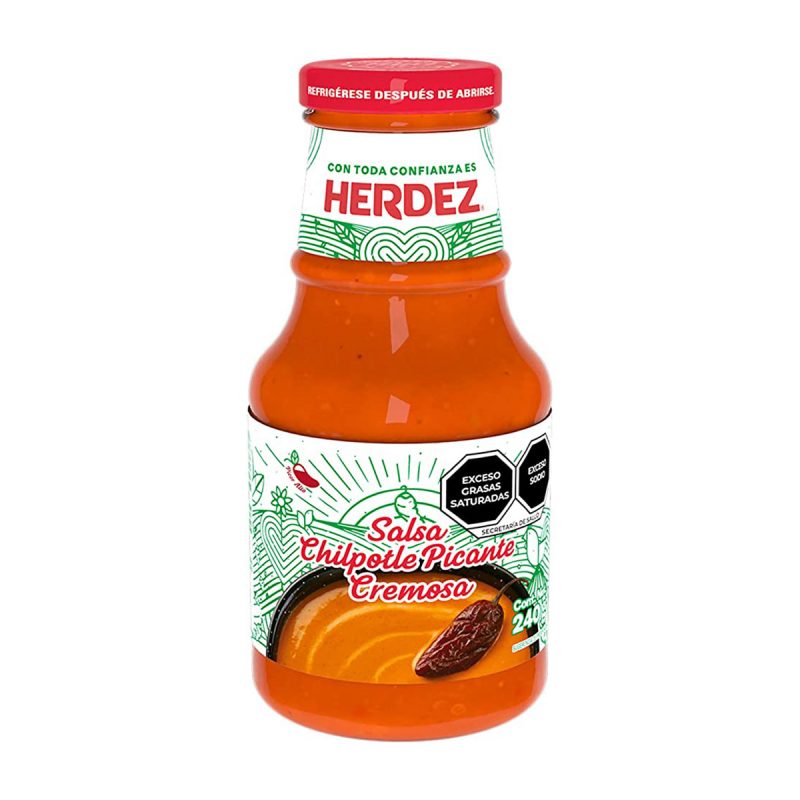 Herdez Salsa de Chipotle picante en vidrio de 240 g