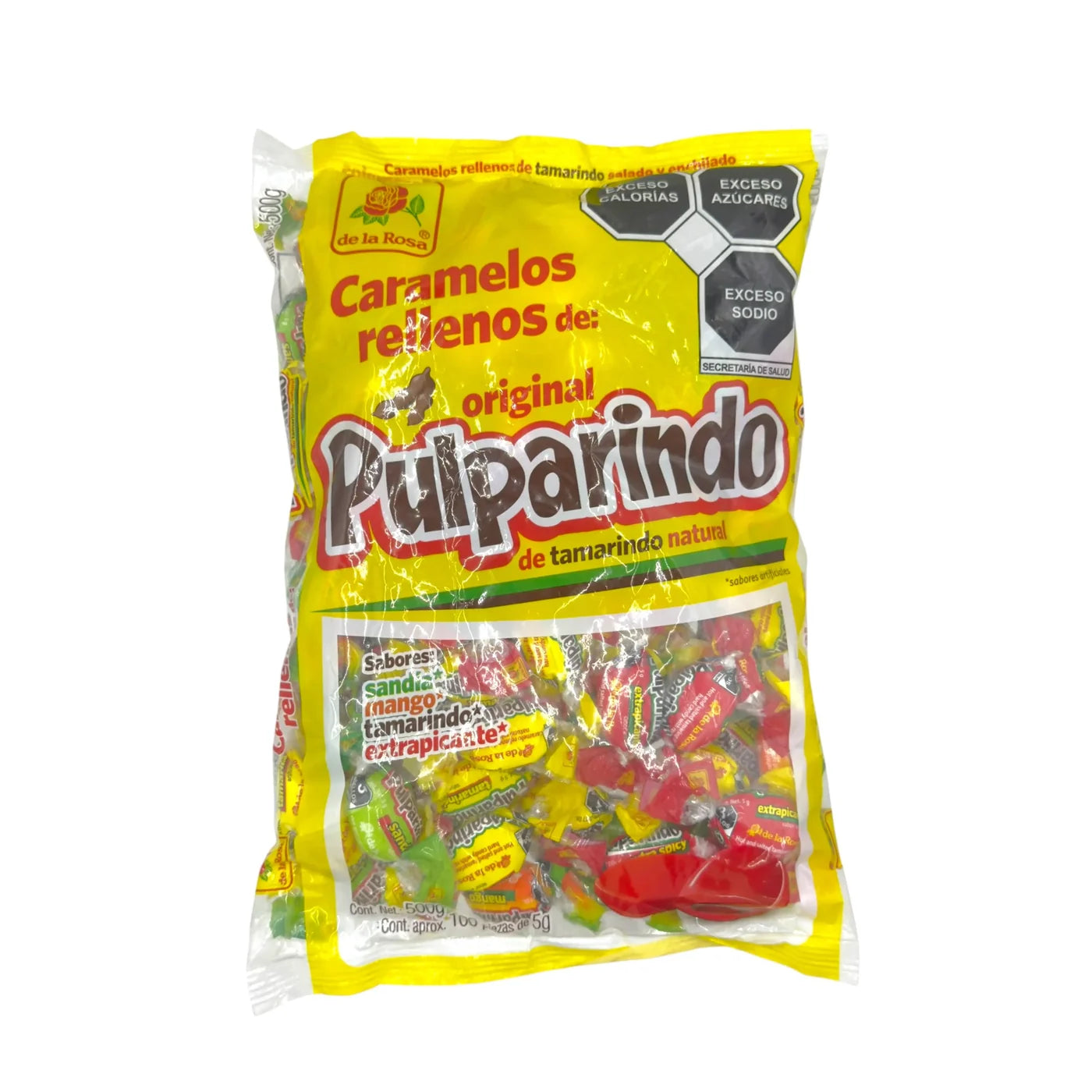 De la Rosa Pulparindo Filled Candy Tablets Bag 100 x 5 gr