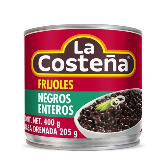 Frijoles negros enteros de La Costeña de 400 gr