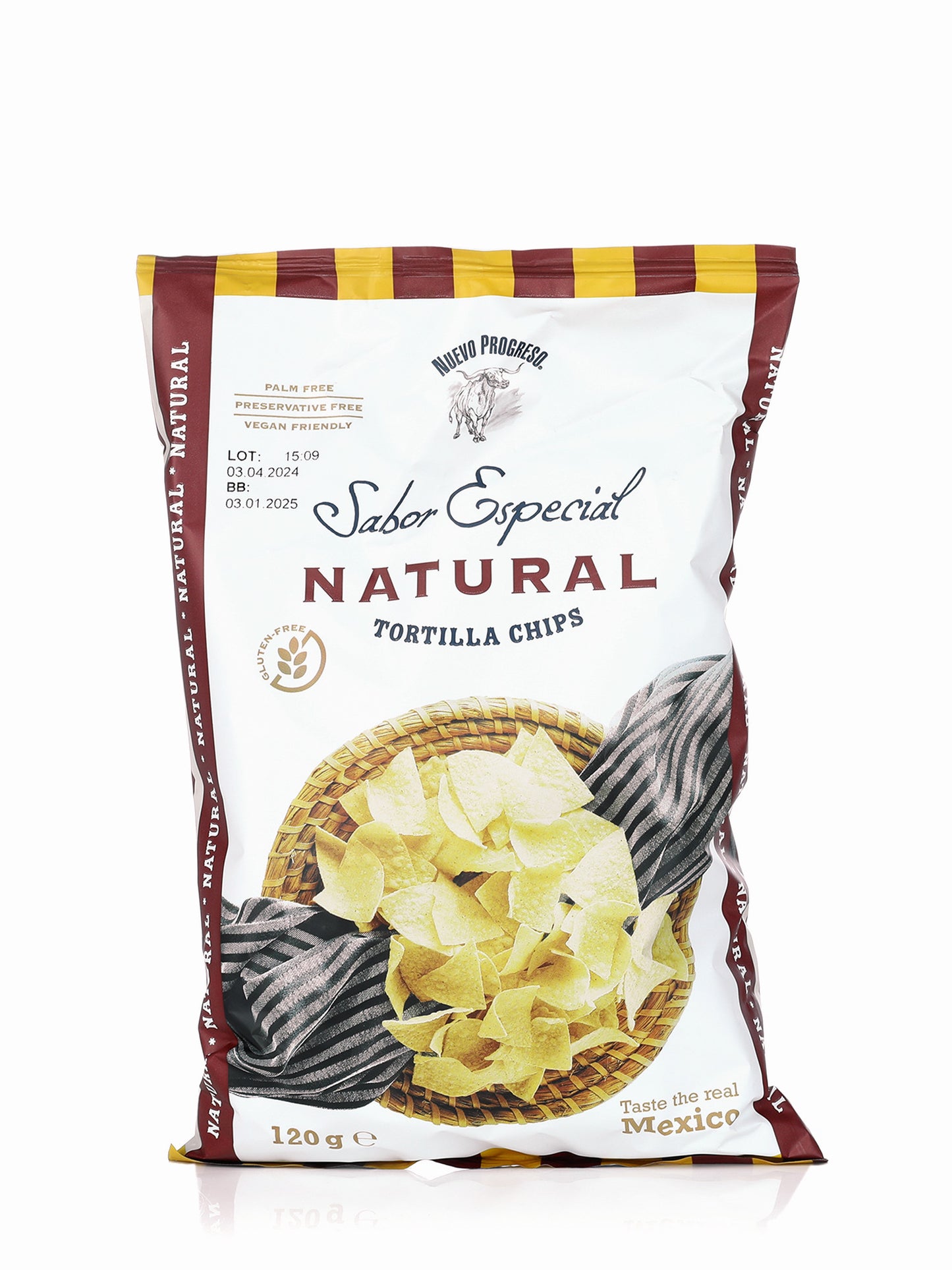 Nachos de Maíz Naturales Sin Gluten 120g – Nuevo Progreso