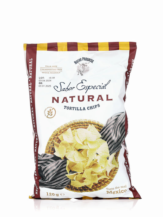 Nachos de Maíz Naturales Sin Gluten 120g – Nuevo Progreso