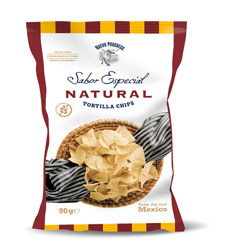Nachos Tortilla Chips Maíz Natural Nuevo Progreso 90g