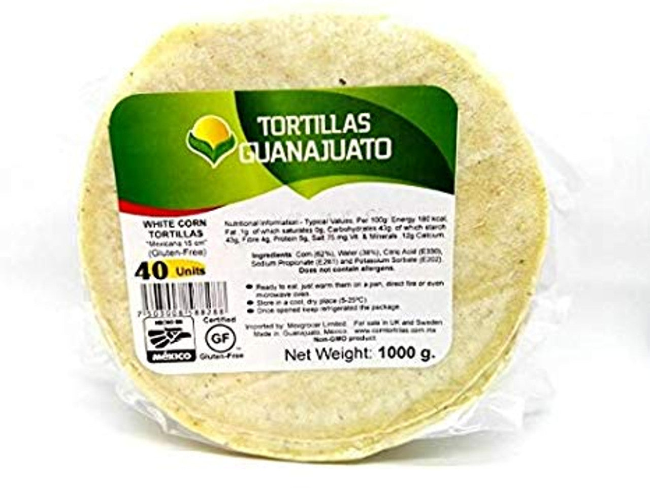 Tortillas de maíz de 15 cm en paquete de kilo 1 kg