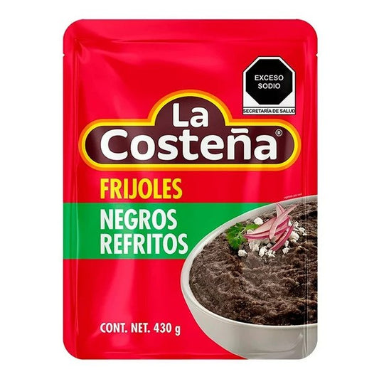Refried black beans from La Costeña, 220 gr