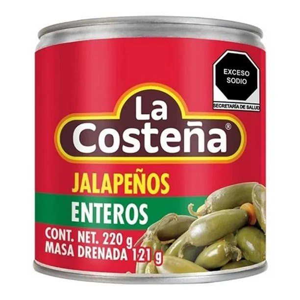 Whole jalapenos from La Costeña 220 g