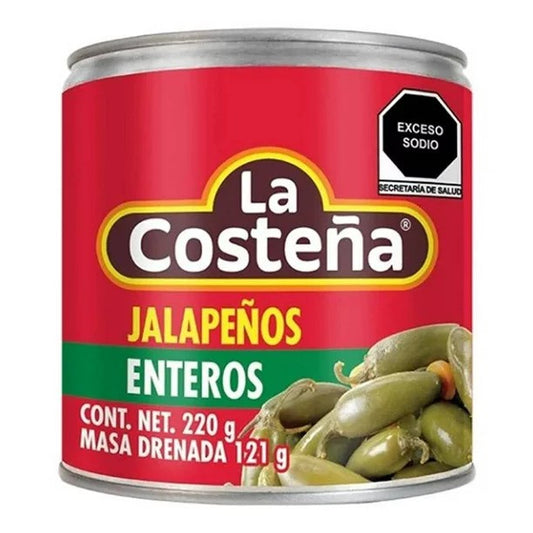 Whole jalapenos from La Costeña 220 g